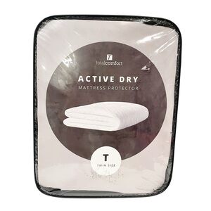 Total Comfort Active Dry Mattress Protector Waterproof White Quilted Twin Size‎